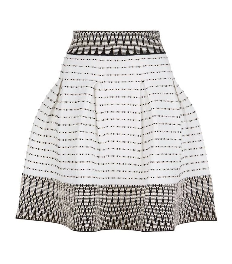 Maje Jiselle Jacquard Skirt in White — UFO No More